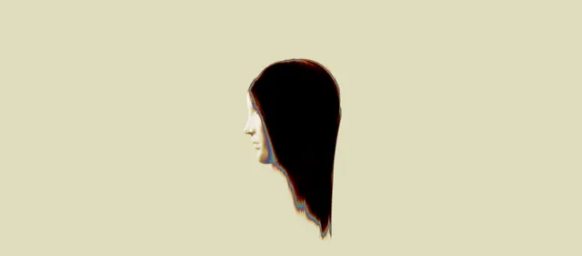 A related head study with hair and surface color.