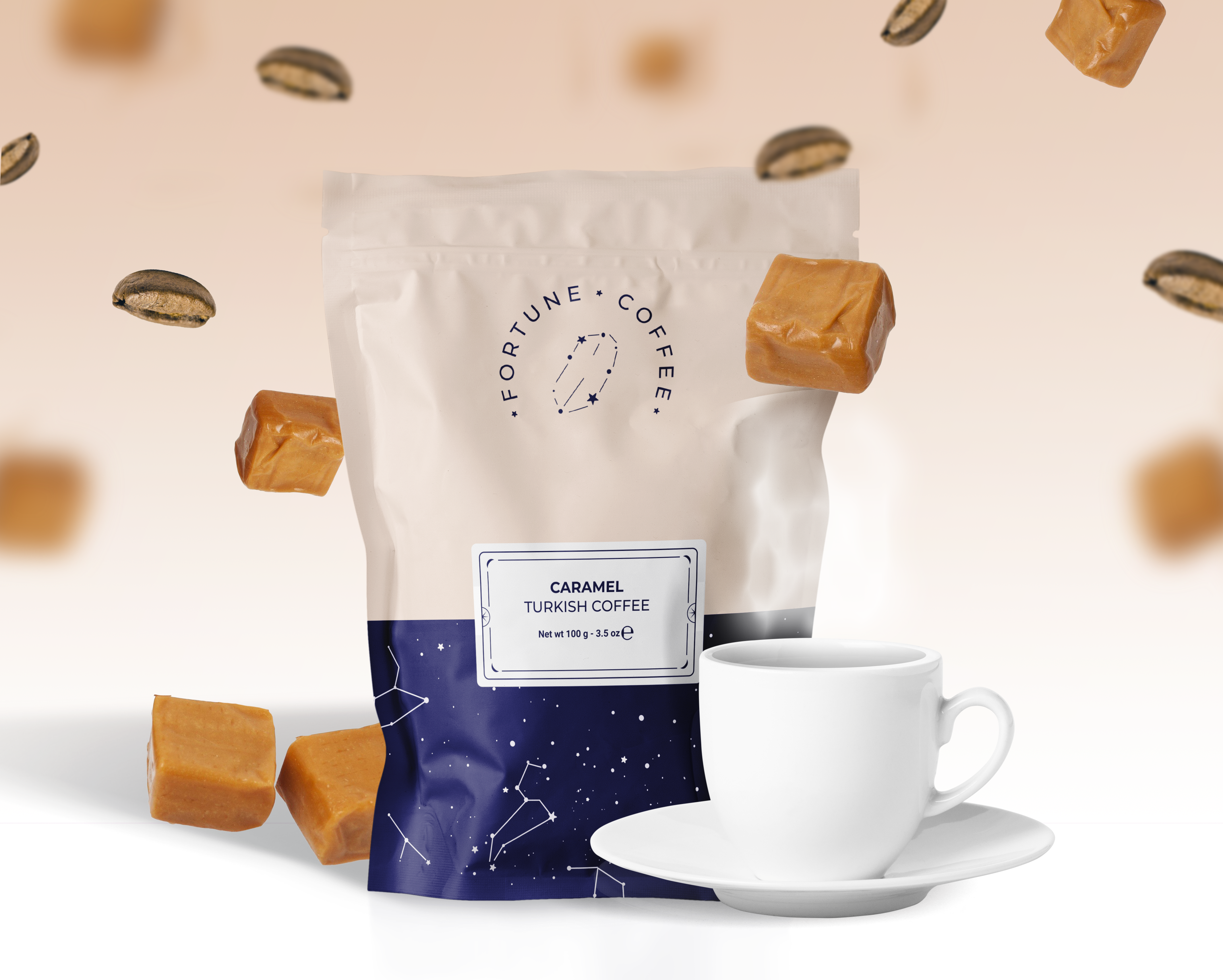 Fortune Coffee caramel flavor product visual