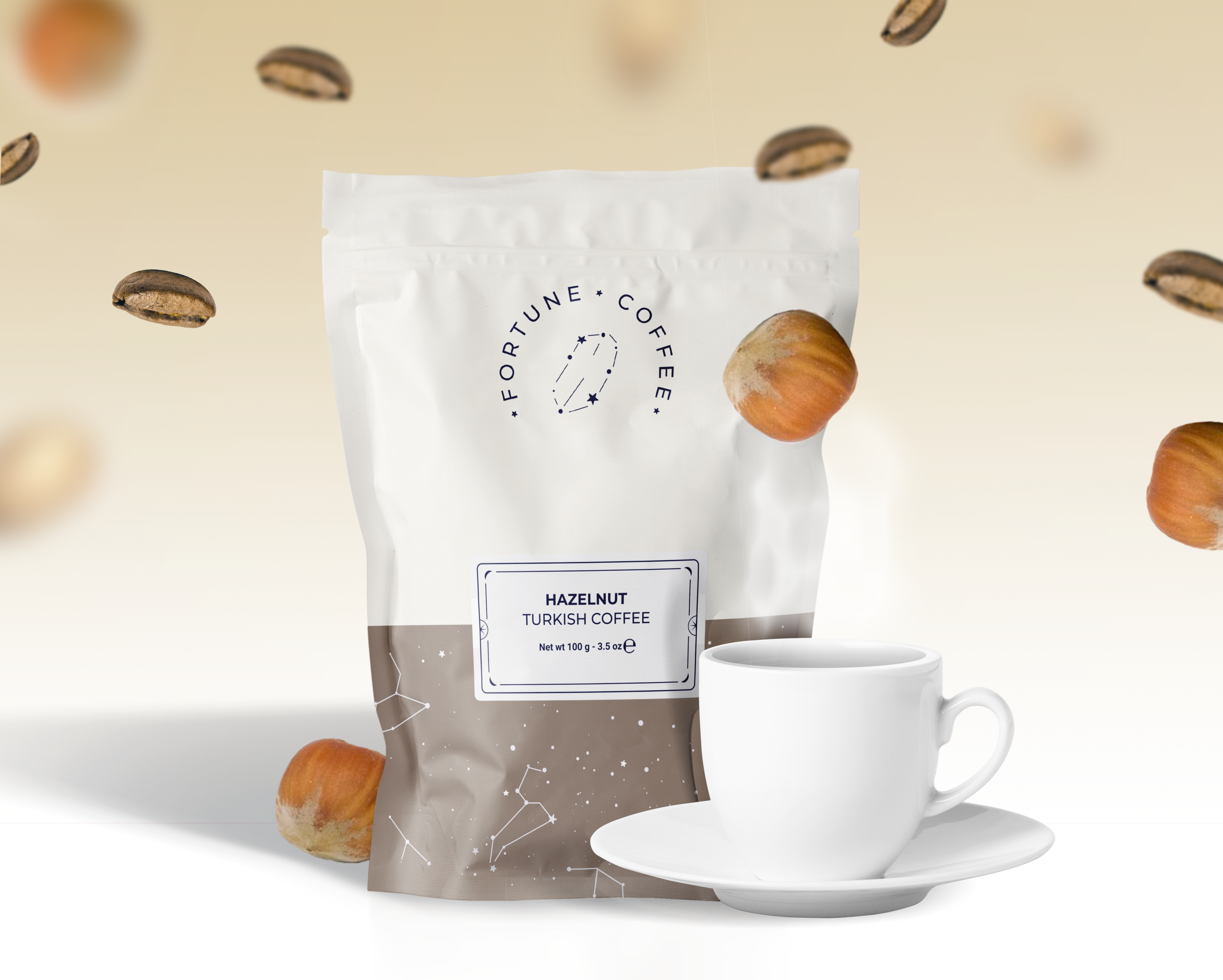 Fortune Coffee hazelnut flavor product visual